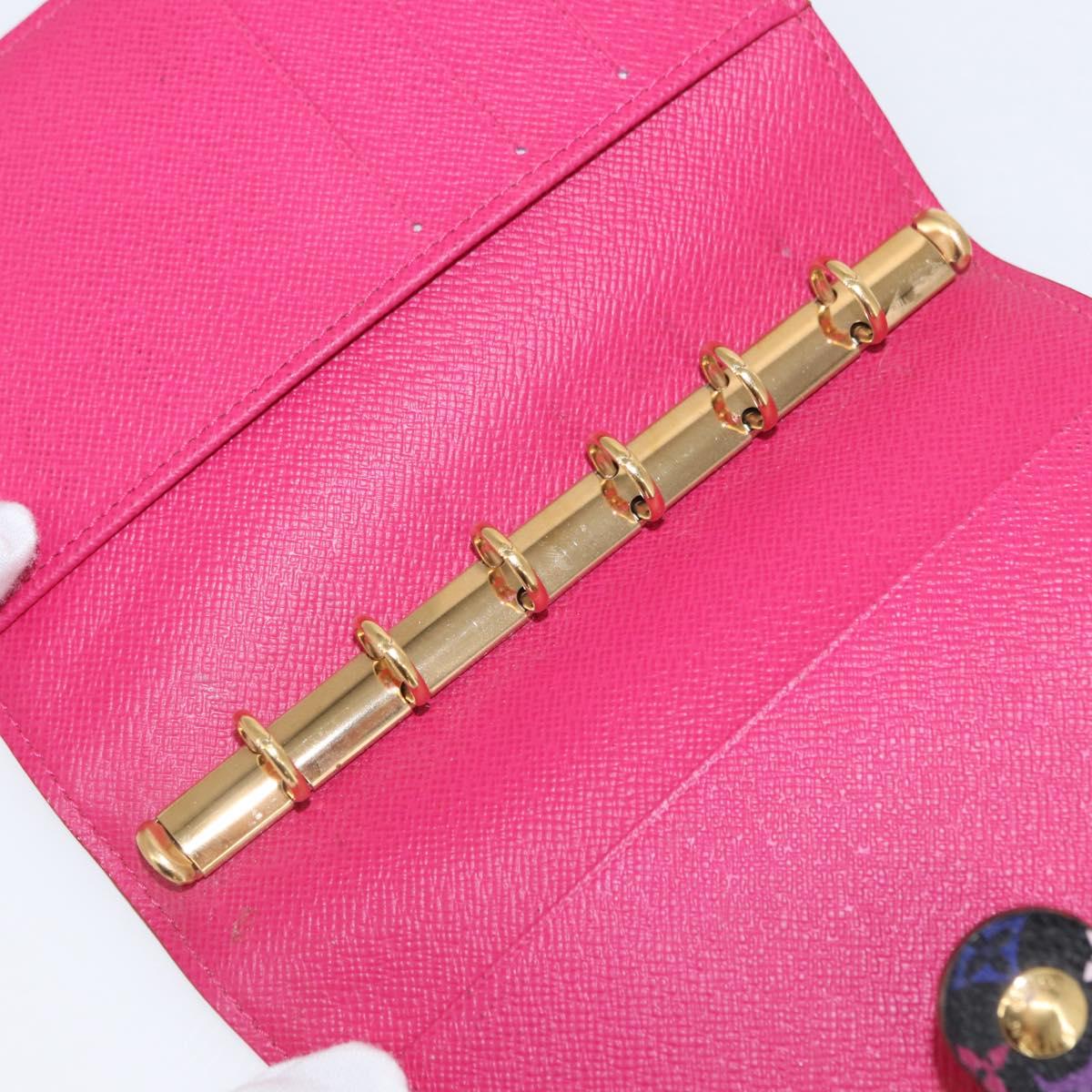 LOUIS VUITTON Multicolor Agenda PM Day Planner Cover Black R21076 LV Auth 154022