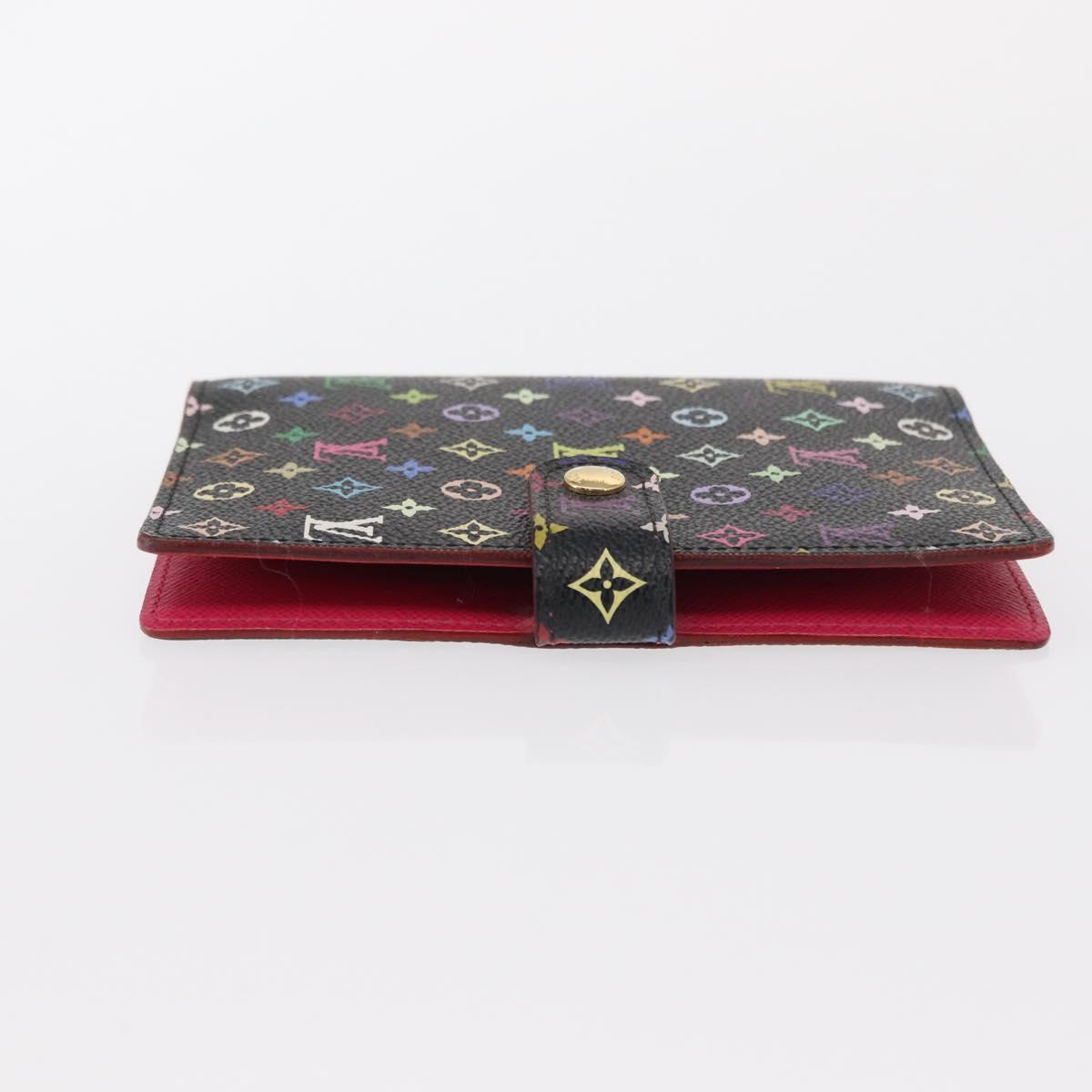 LOUIS VUITTON Multicolor Agenda PM Day Planner Cover Black R21076 LV Auth 154022