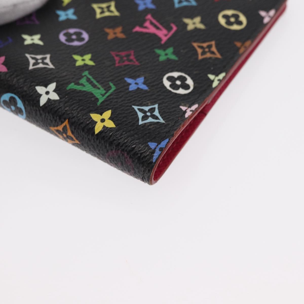 LOUIS VUITTON Multicolor Agenda PM Day Planner Cover Black R21076 LV Auth 154022