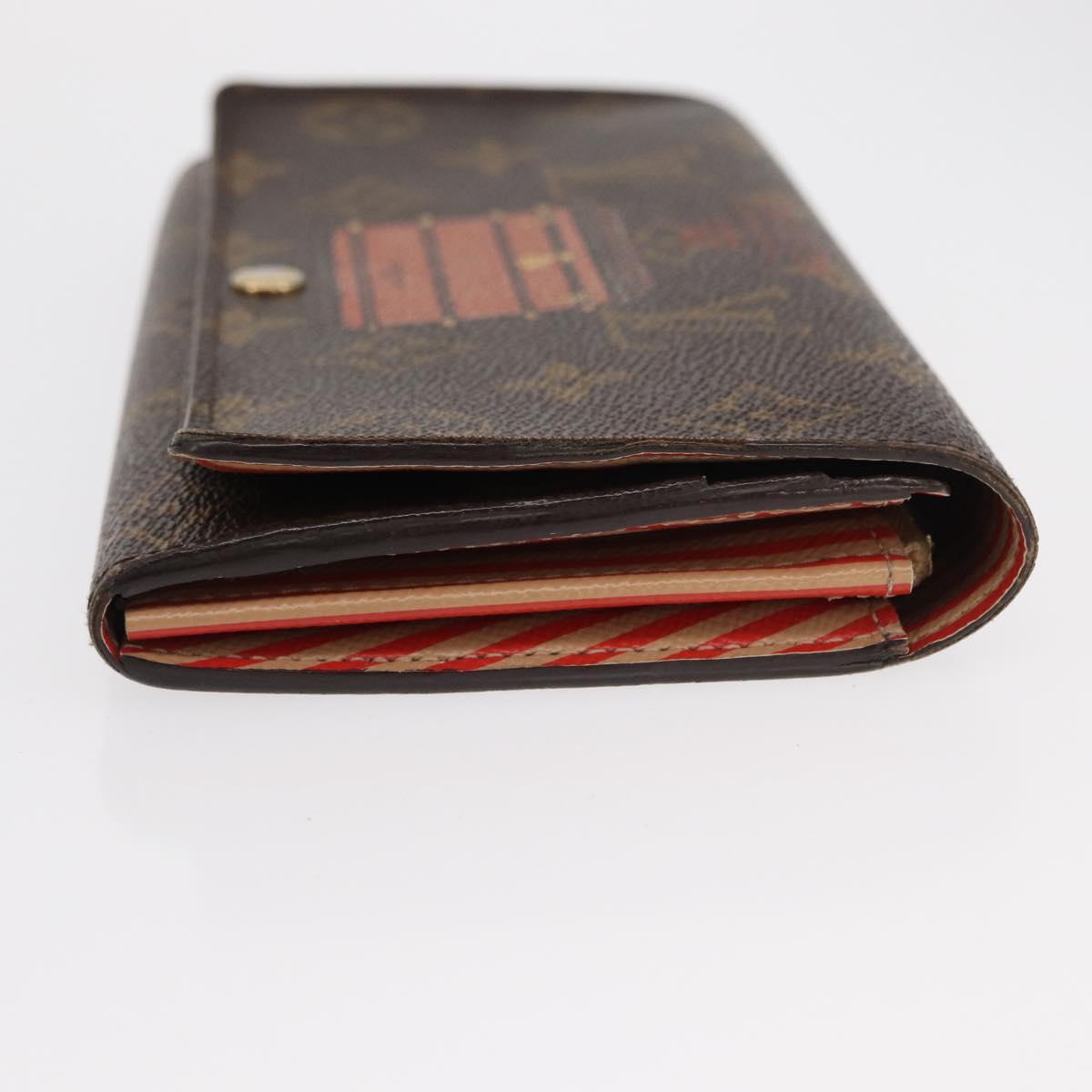 LOUIS VUITTON Monogram Trunk Portefeuille Sarah Long Wallet M60415 Auth 154024