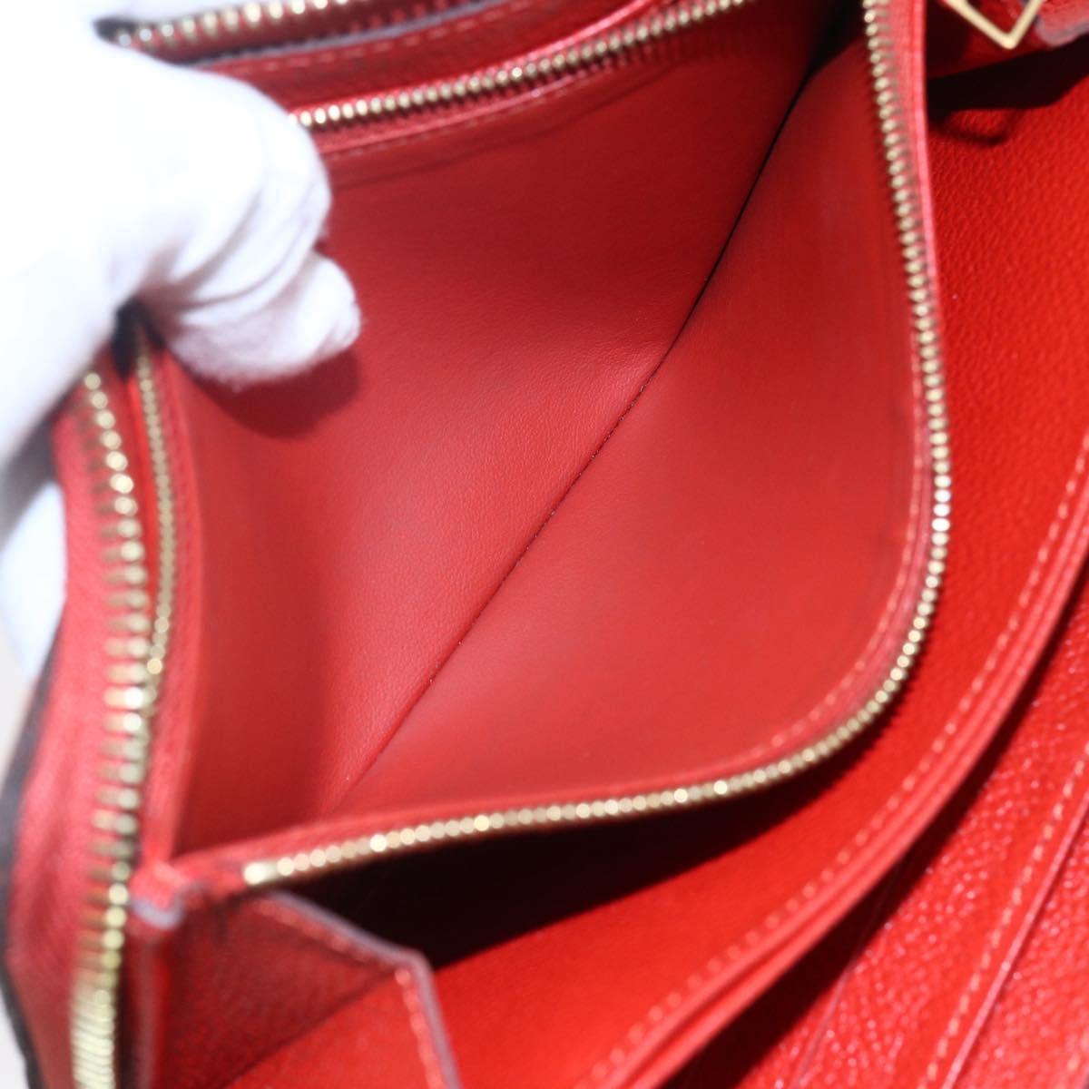 LOUIS VUITTON Monogram Empreinte Zippy Wallet Red M60737 LV Auth 154025