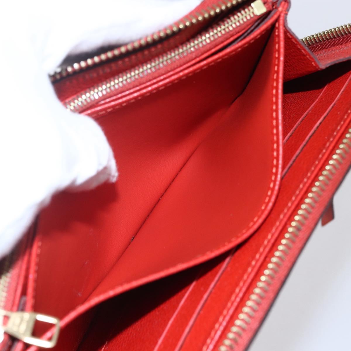 LOUIS VUITTON Monogram Empreinte Zippy Wallet Red M60737 LV Auth 154025