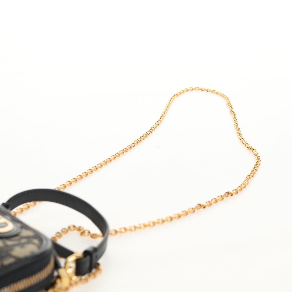 Christian Dior Trotter Canvas Phone Holder Chain Montaigne Bag Navy Auth 154027A