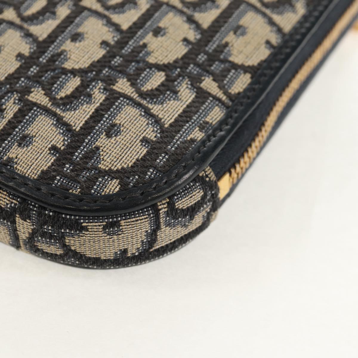 Christian Dior Trotter Canvas Phone Holder Chain Montaigne Bag Navy Auth 154027A