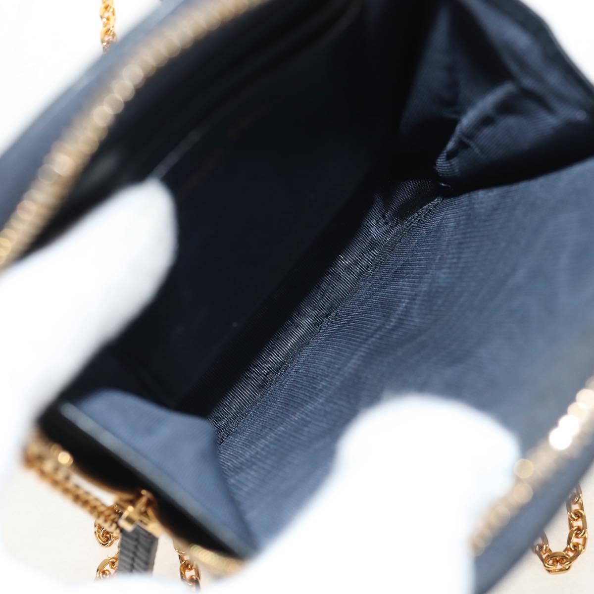 Christian Dior Trotter Canvas Phone Holder Chain Montaigne Bag Navy Auth 154027M