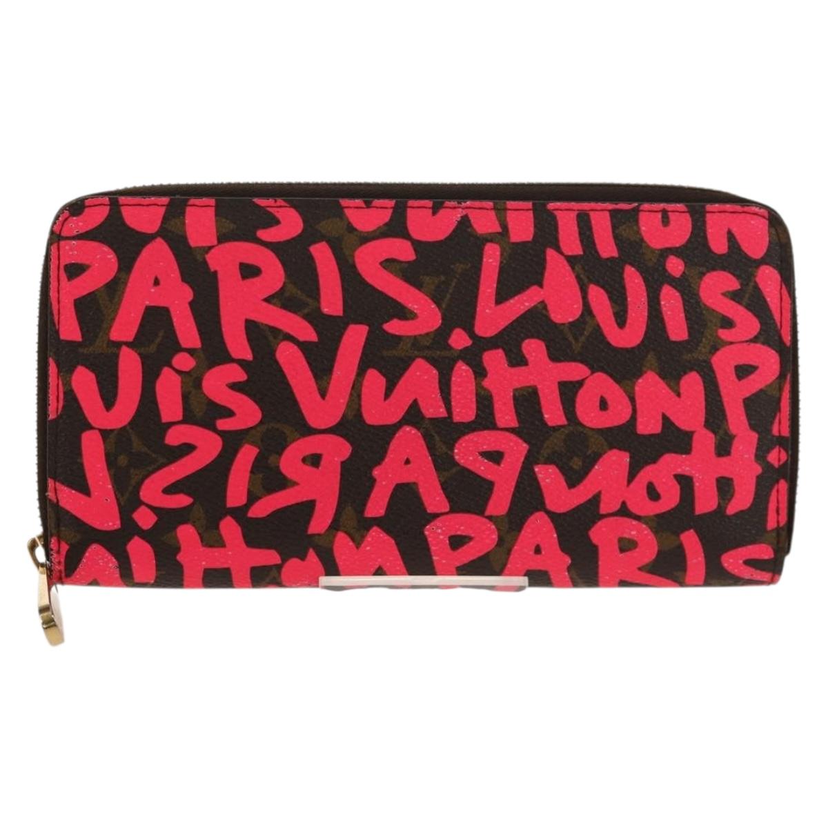 LOUIS VUITTON Monogram Graffiti Zippy Wallet Wallet Pink M93710 Auth 154028V