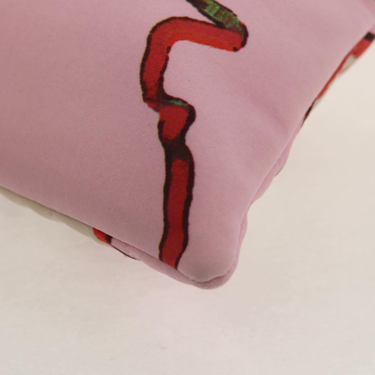 CHANEL Choco Bar Hand Bag Canvas Gold Pink CC Auth 154030M