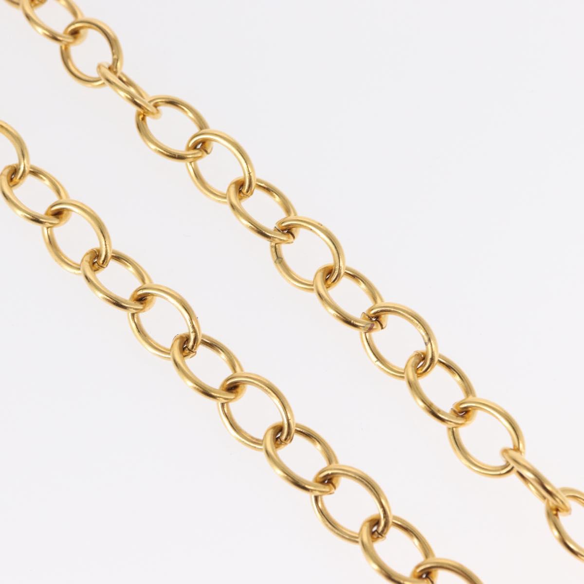 CHANEL COCO Mark Necklace metal Gold Tone CC Auth 154033SAV