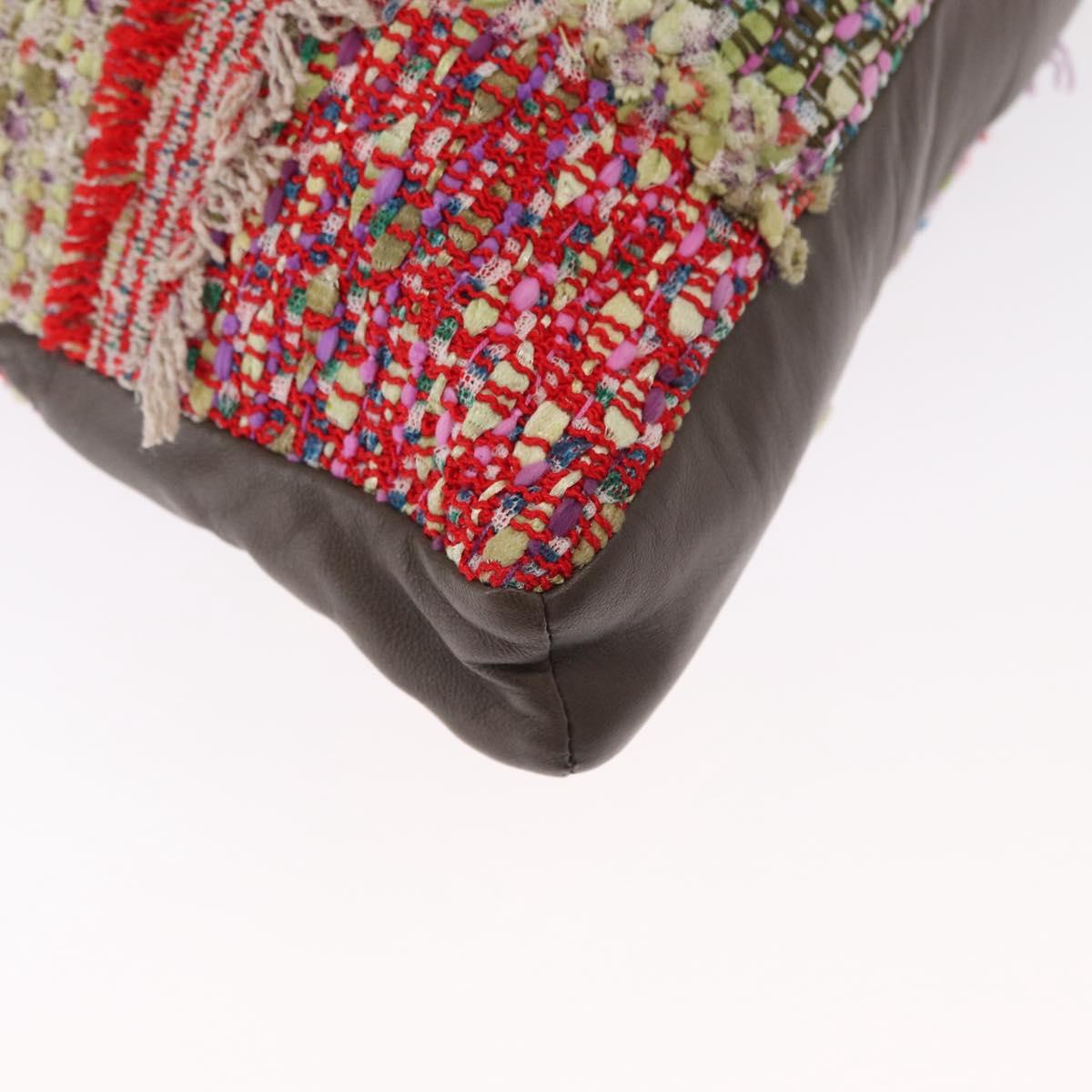 CHANEL Girl Chanel Shoulder Bag Tweed Multicolor Gold CC Auth 154036SAM