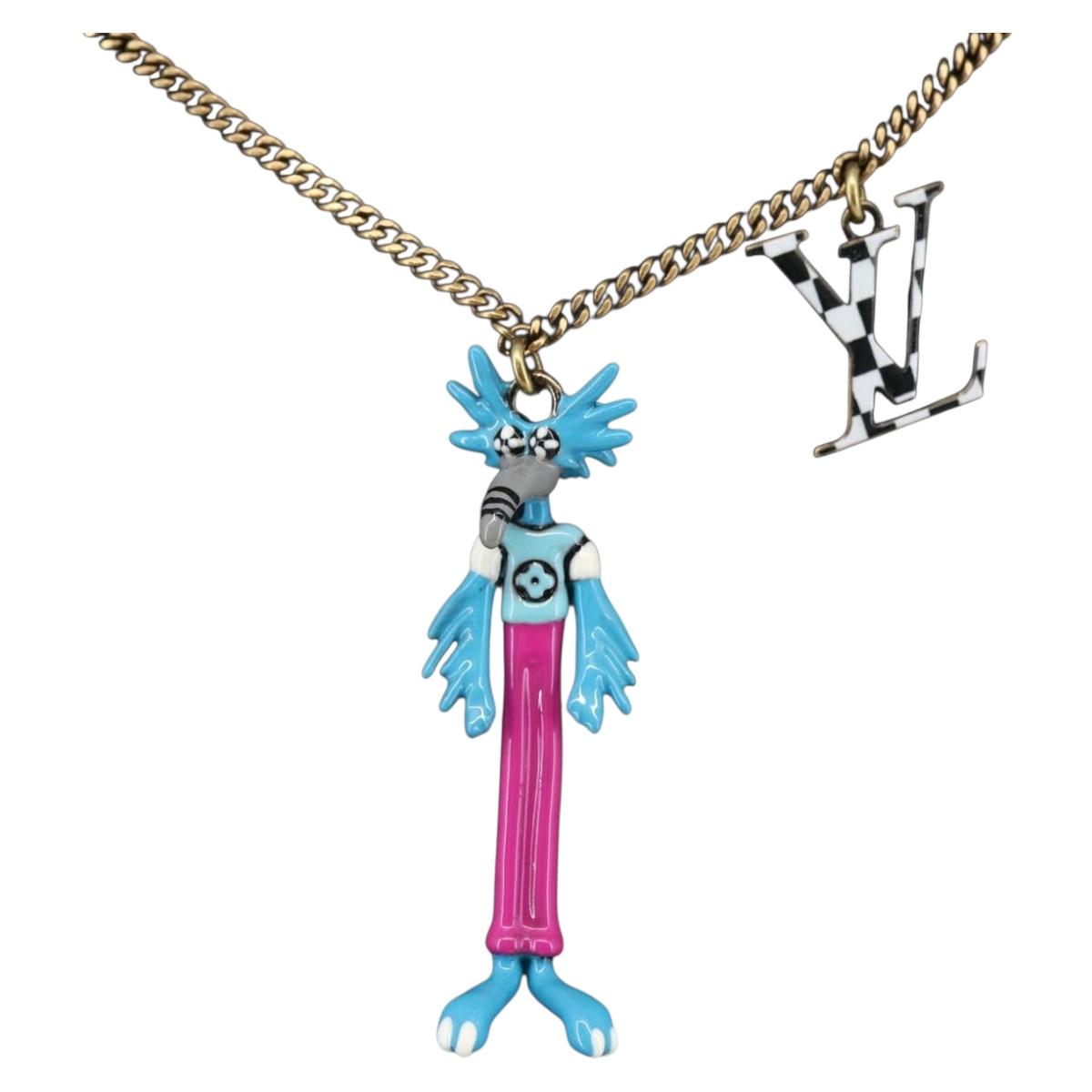 LOUIS VUITTON LV Animals Necklace metal Gold Tone MP2928 LV Auth 154037SAM