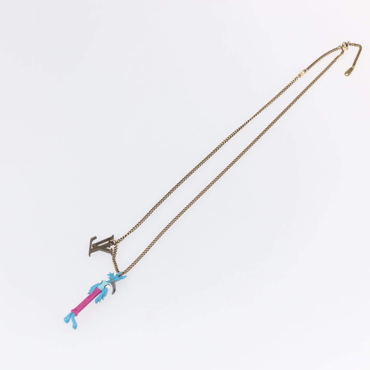 LOUIS VUITTON LV Animals Necklace metal Gold Tone MP2928 LV Auth 154037SAM