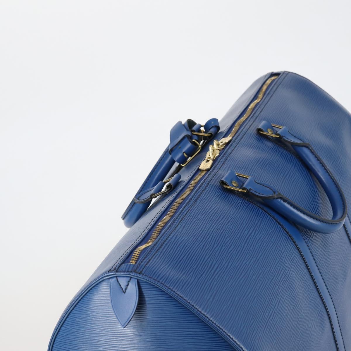 LOUIS VUITTON Epi Keepall 50 Boston Bag Blue M42965 LV Auth 154039V