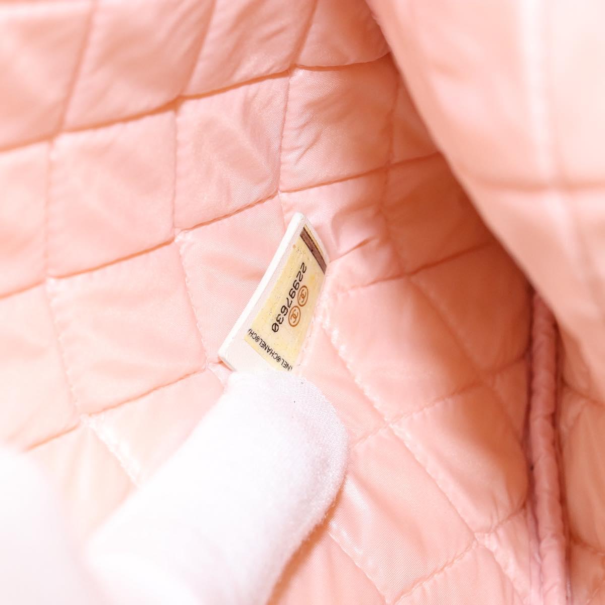 CHANEL Matelasse Clutch Bag Canvas White Silver CC Auth 154040