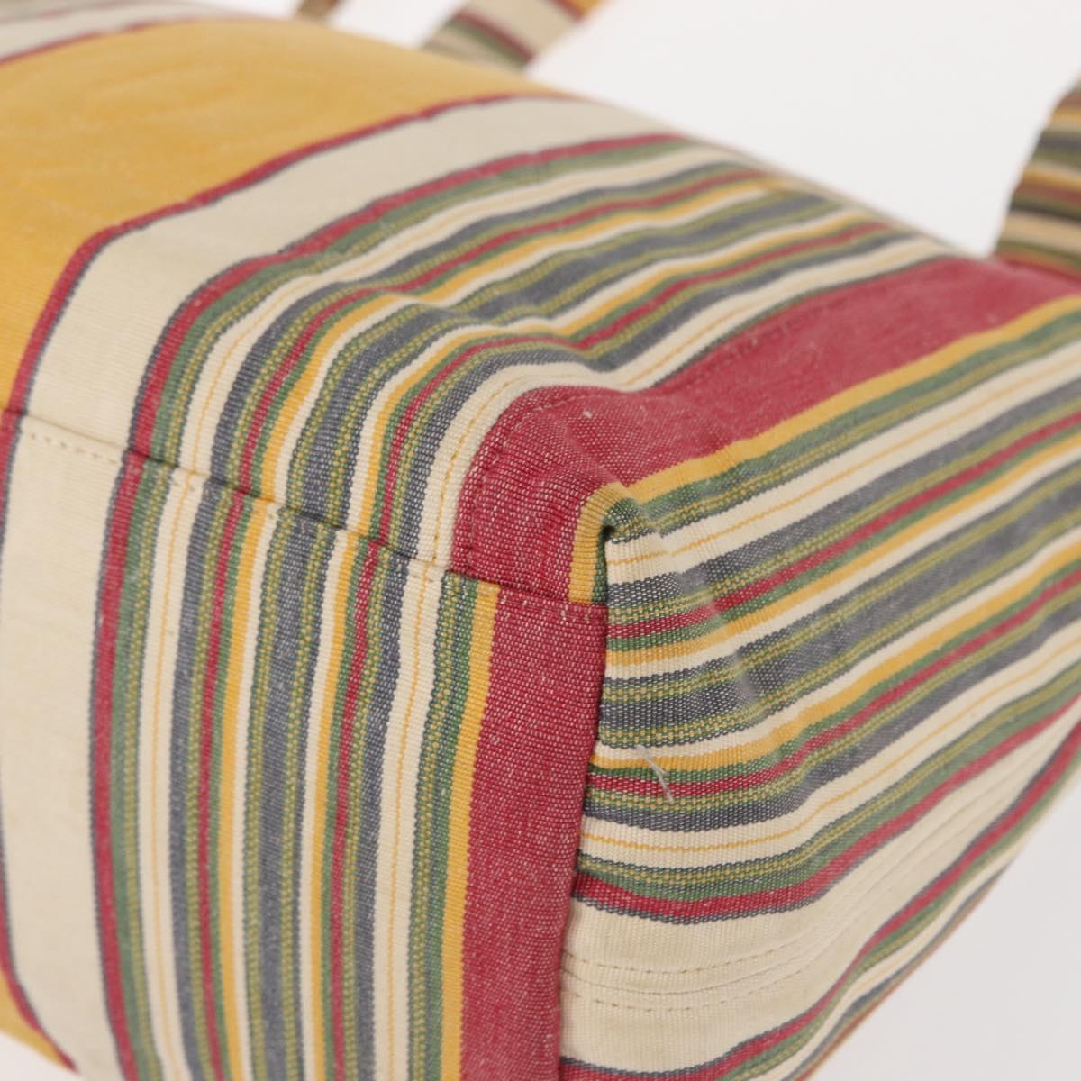 CHANEL Tote Bag Canvas Multicolor Gold CC Auth 154043