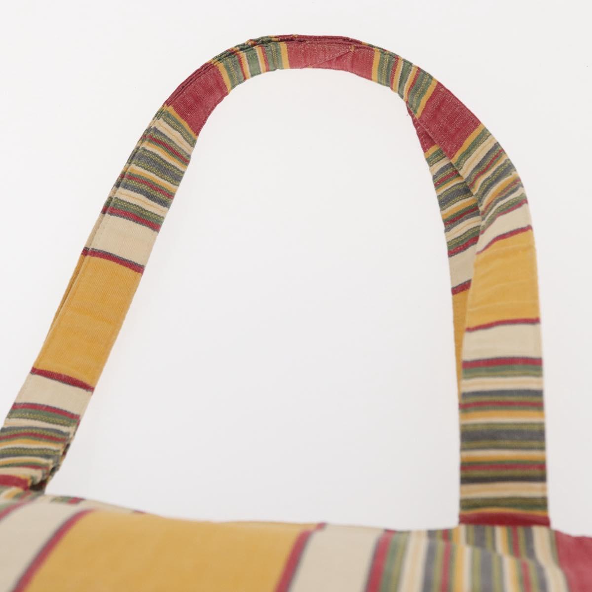 CHANEL Tote Bag Canvas Multicolor Gold CC Auth 154043