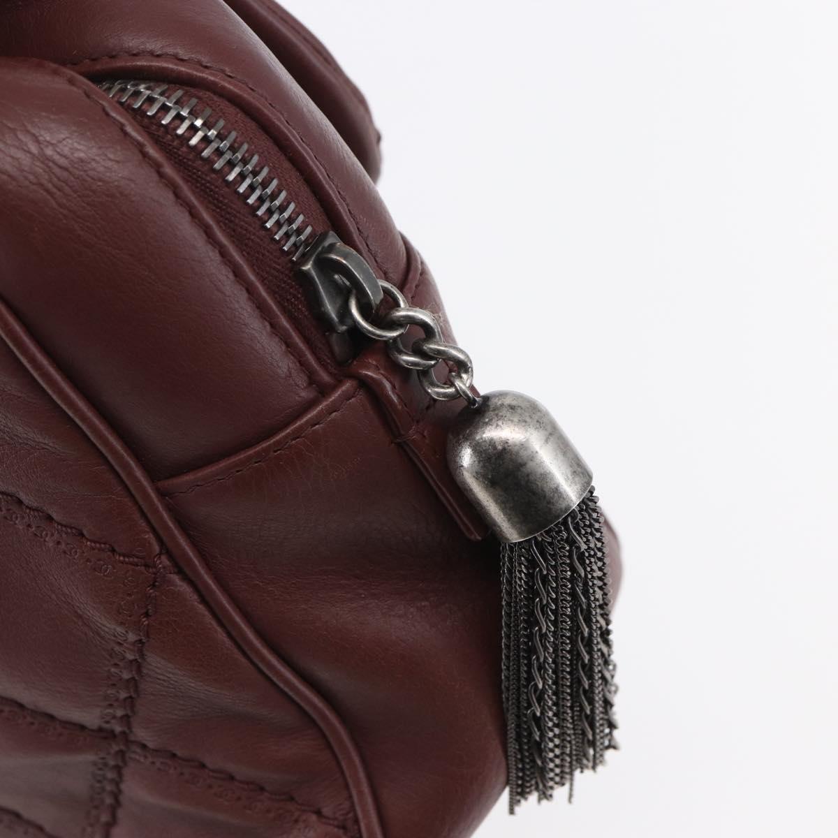 CHANEL Wild Stitch Chain Shoulder Bag Calf Skin Brown CC Auth 154049SAM