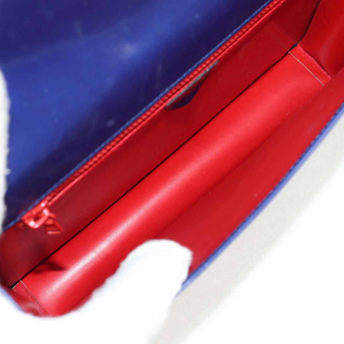 CELINE Circle Clutch Bag Leather Multicolor Gold Auth 154051V