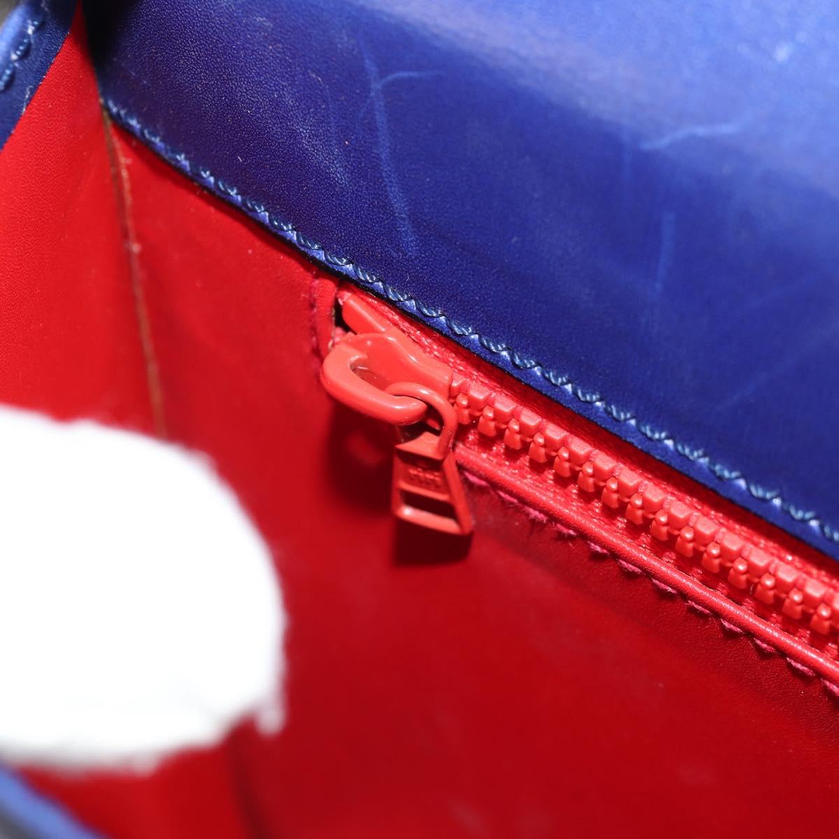 CELINE Circle Clutch Bag Leather Multicolor Gold Auth 154051V