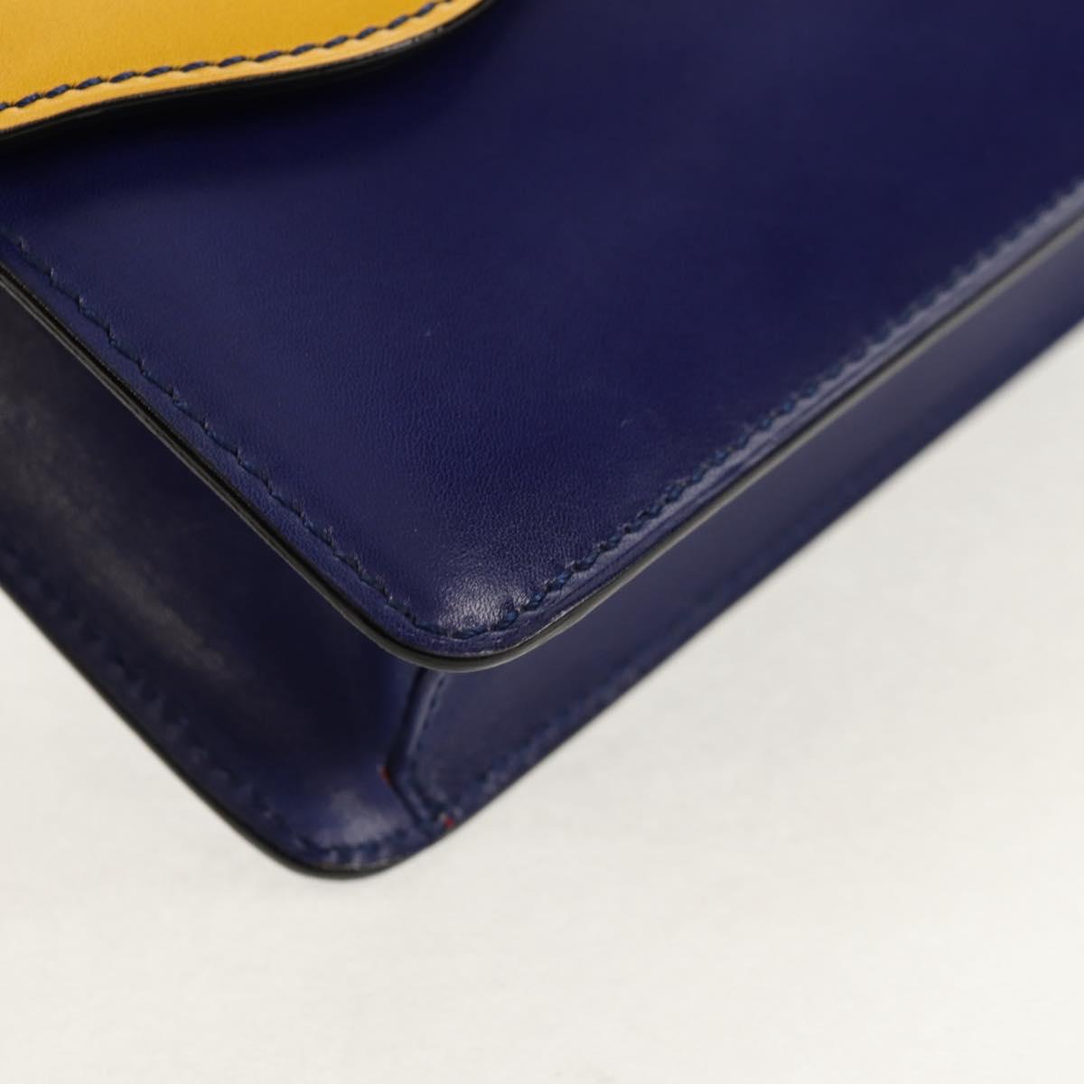 CELINE Circle Clutch Bag Leather Multicolor Gold Auth 154051V