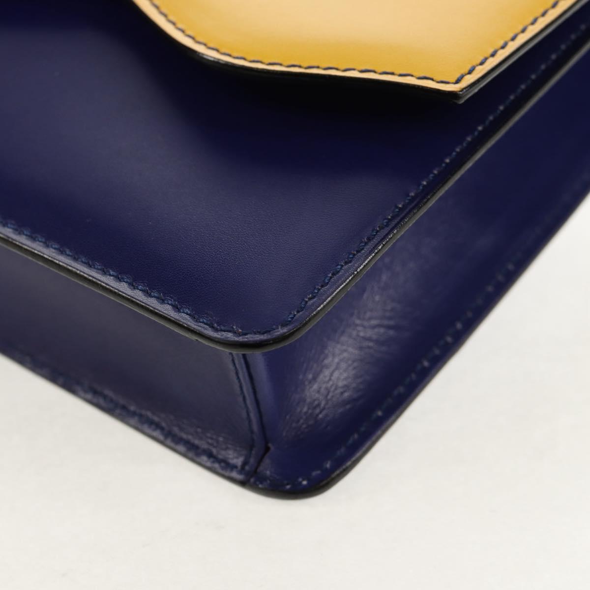 CELINE Circle Clutch Bag Leather Multicolor Gold Auth 154051V