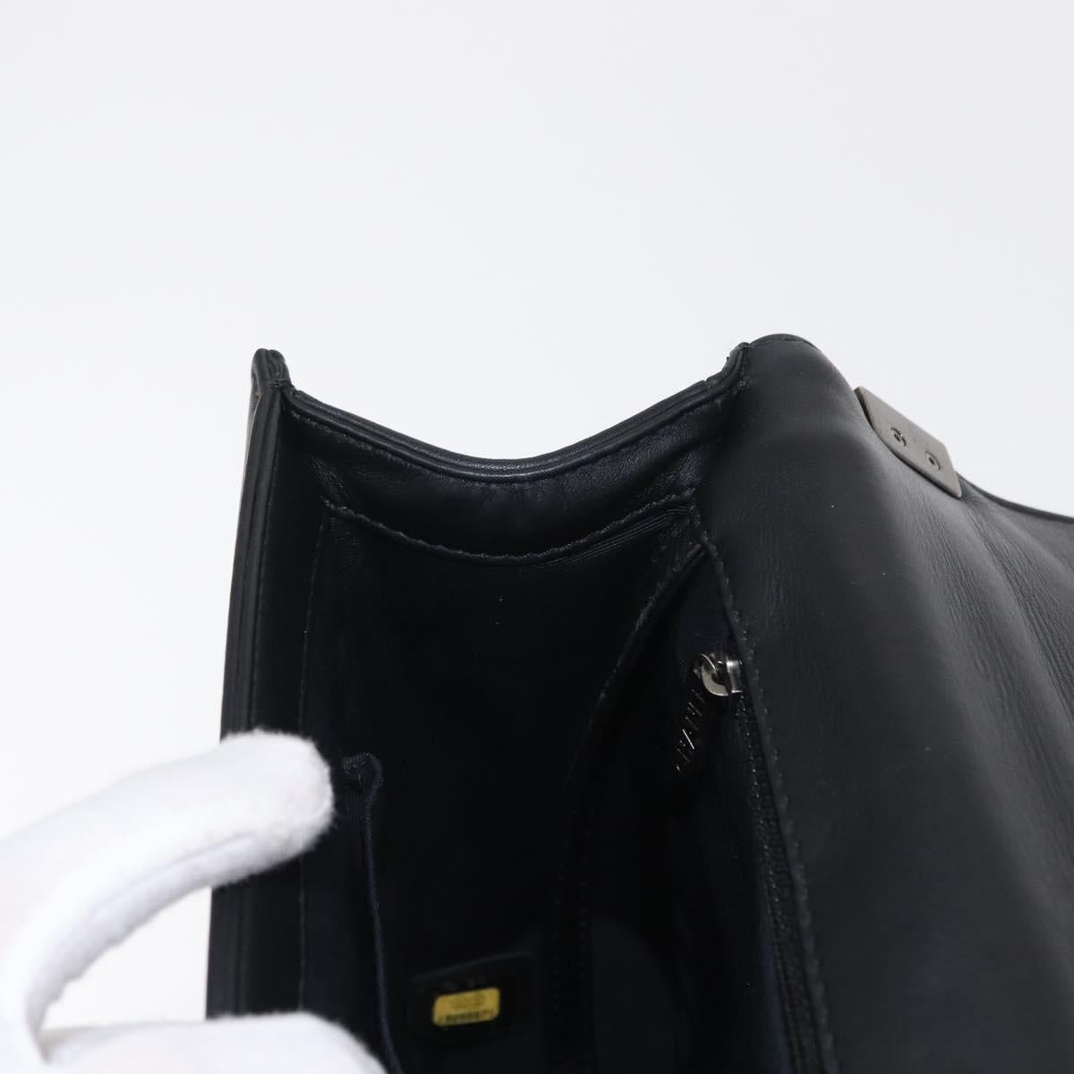 CHANEL Chain Boy Chanel Shoulder Bag Lamb Skin Black CC Auth 154052SAM