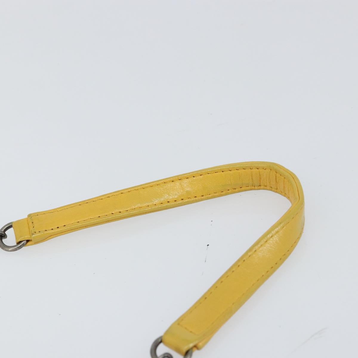 CHANEL Lego Boy Chain Shoulder Bag Lamb Skin Yellow CC Auth 154055