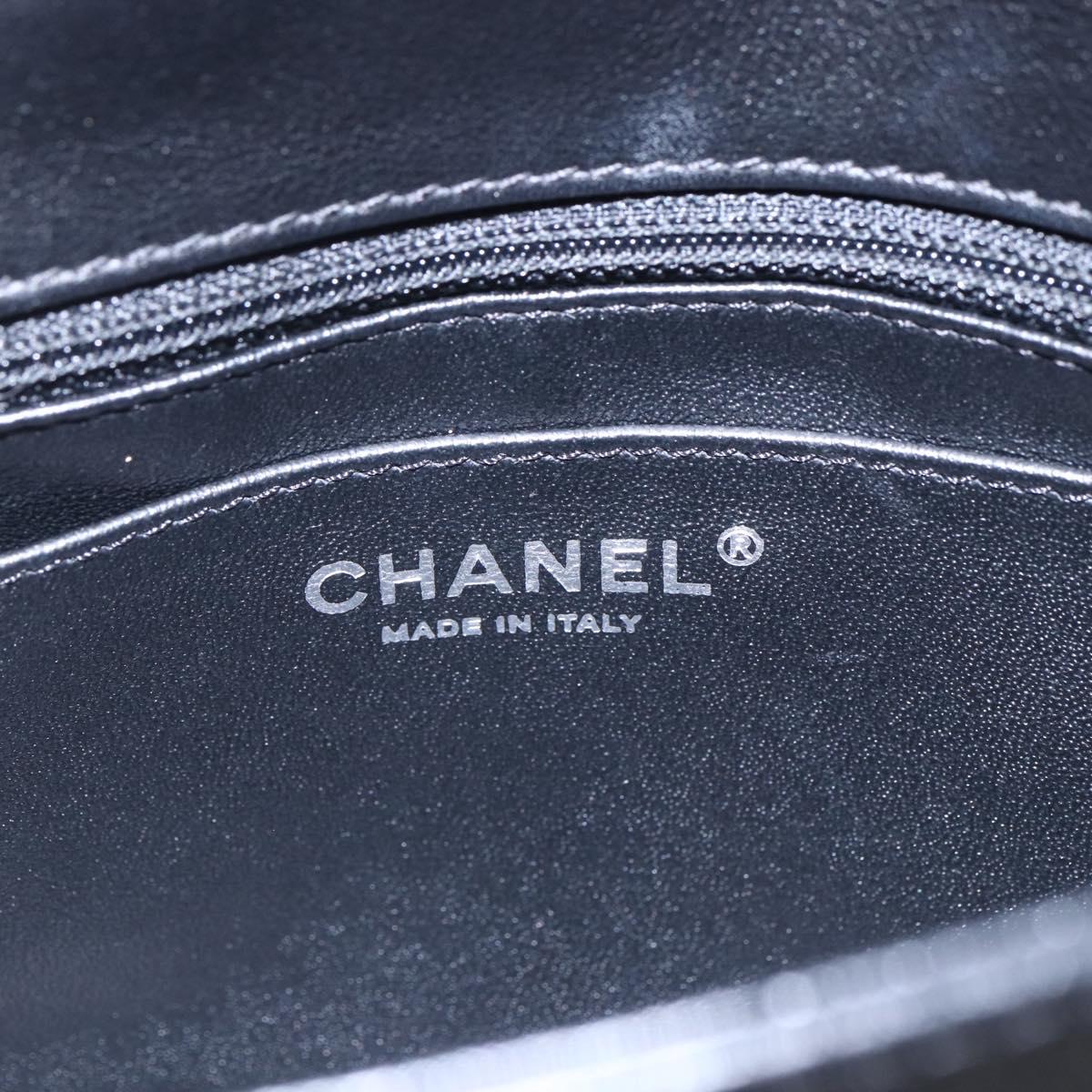 CHANEL Matelasse Chain Shoulder Bag Lamb Skin 2way Black CC Auth 154057SAM