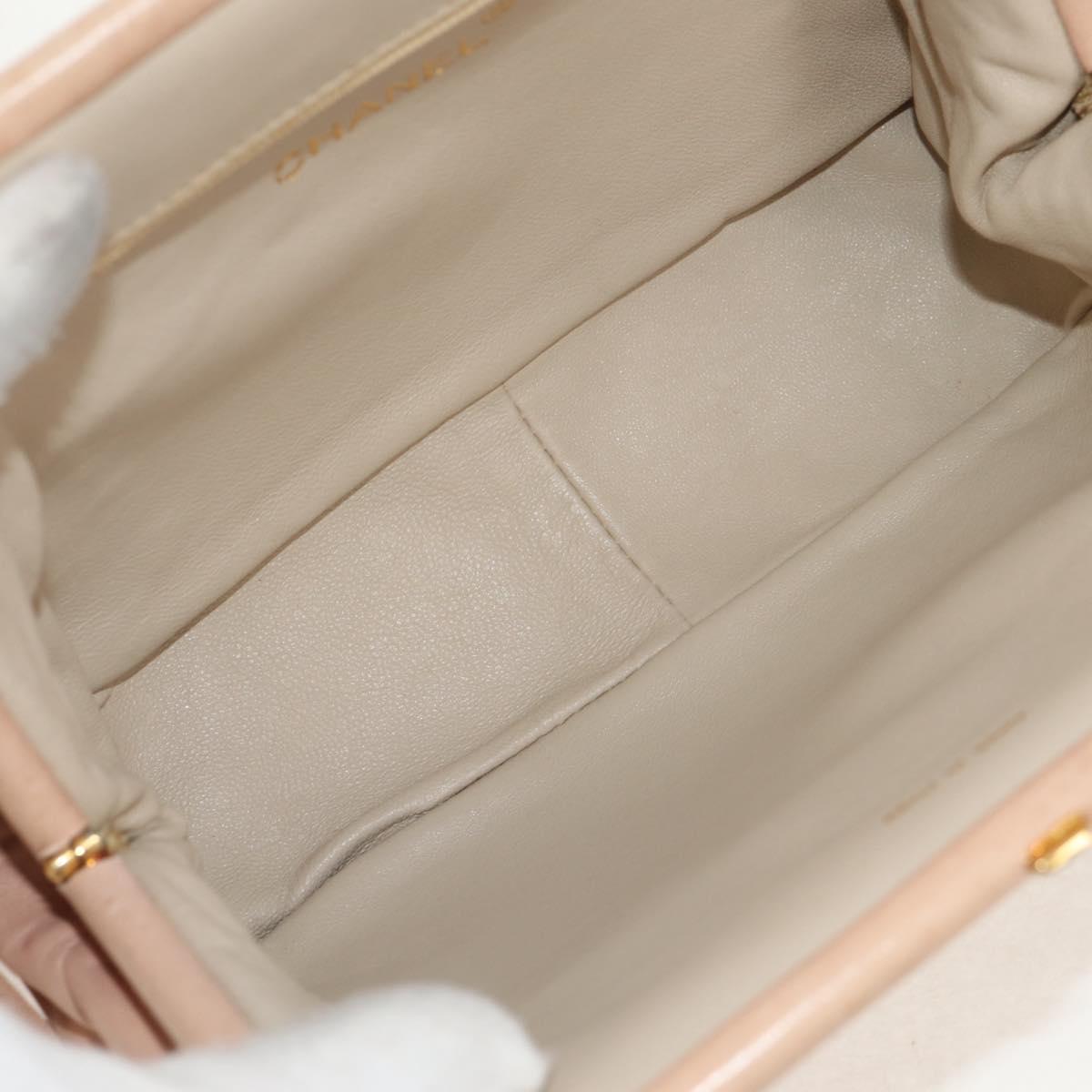 CHANEL Matelasse Chain Shoulder Bag Lamb Skin Pink Gold CC Auth 154060V