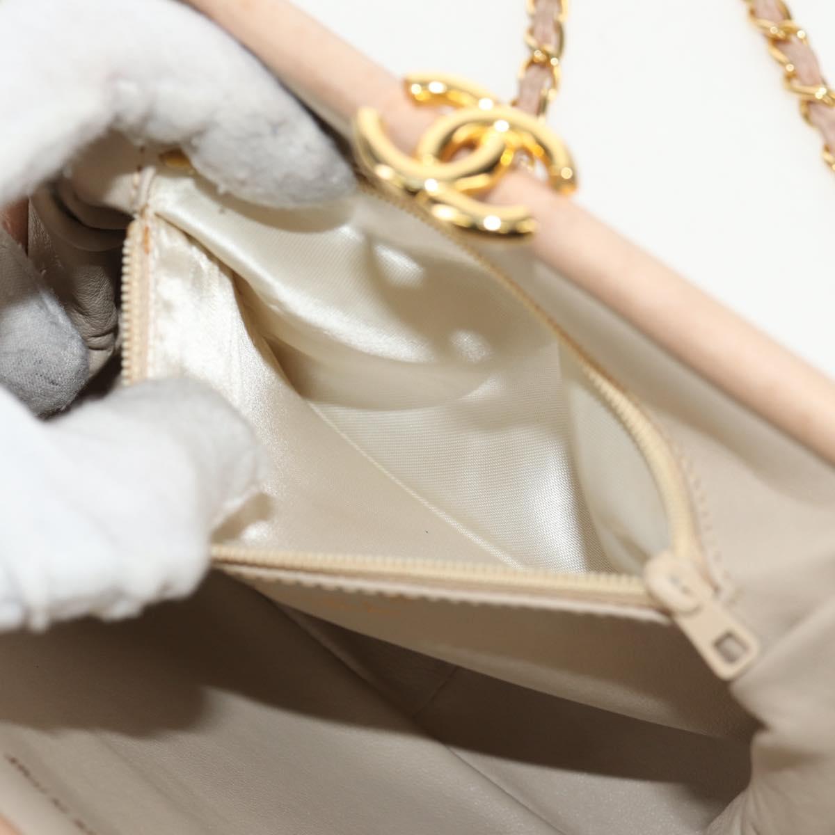 CHANEL Matelasse Chain Shoulder Bag Lamb Skin Pink Gold CC Auth 154060V