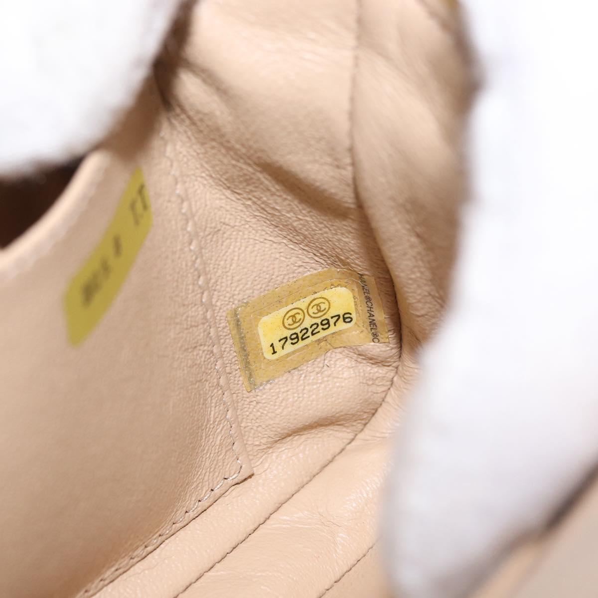 CHANEL Matelasse Chain Shoulder Bag Enamel Yellow Gold CC Auth 154061