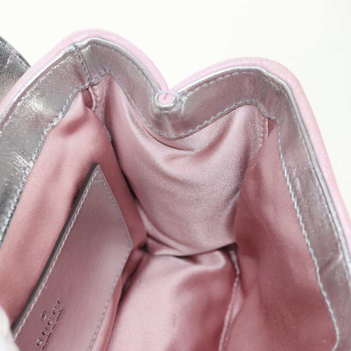 GUCCI GG Marmont Chain Shoulder Bag Leather Pink Gold 739682 Auth 154073V