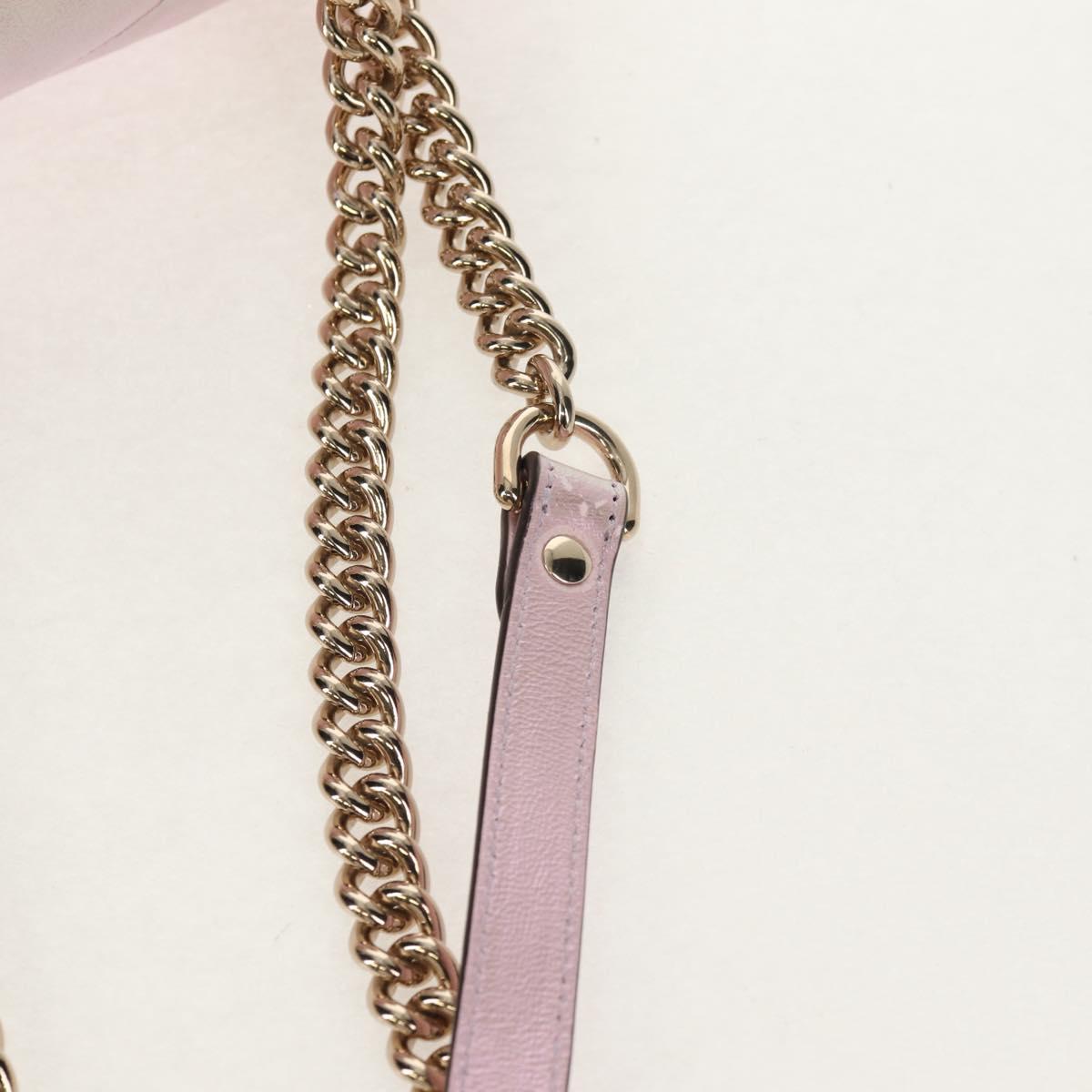 GUCCI GG Marmont Chain Shoulder Bag Leather Pink Gold 739682 Auth 154073V