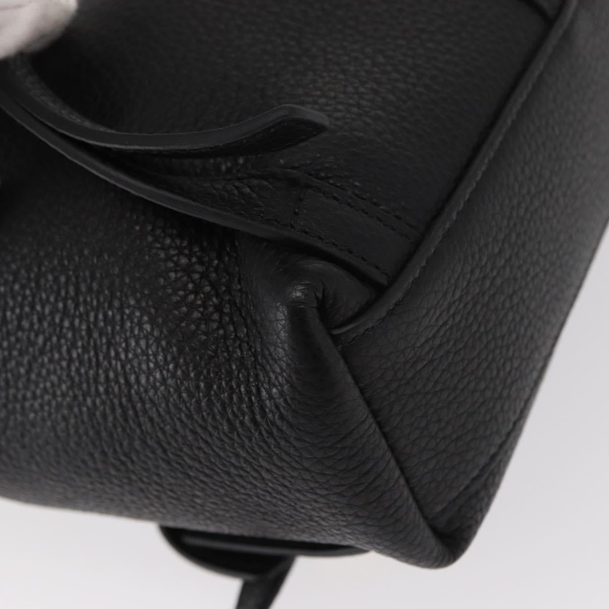 Salvatore Ferragamo Gancini Backpack Leather Black Gold Auth 154075SM