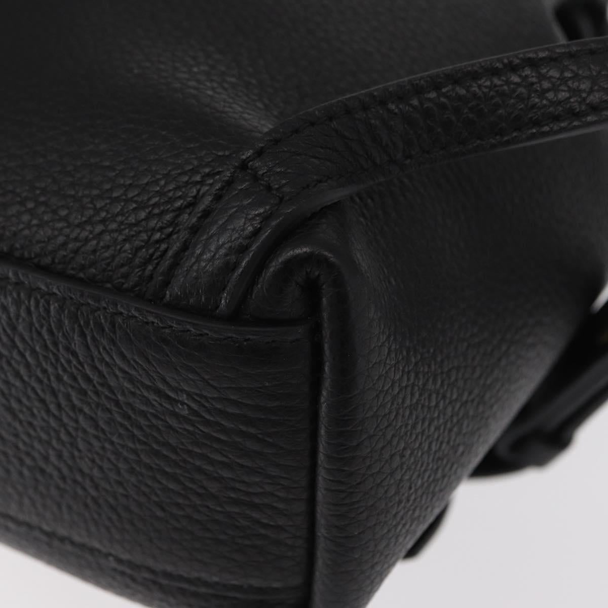 Salvatore Ferragamo Gancini Backpack Leather Black Gold Auth 154075SM