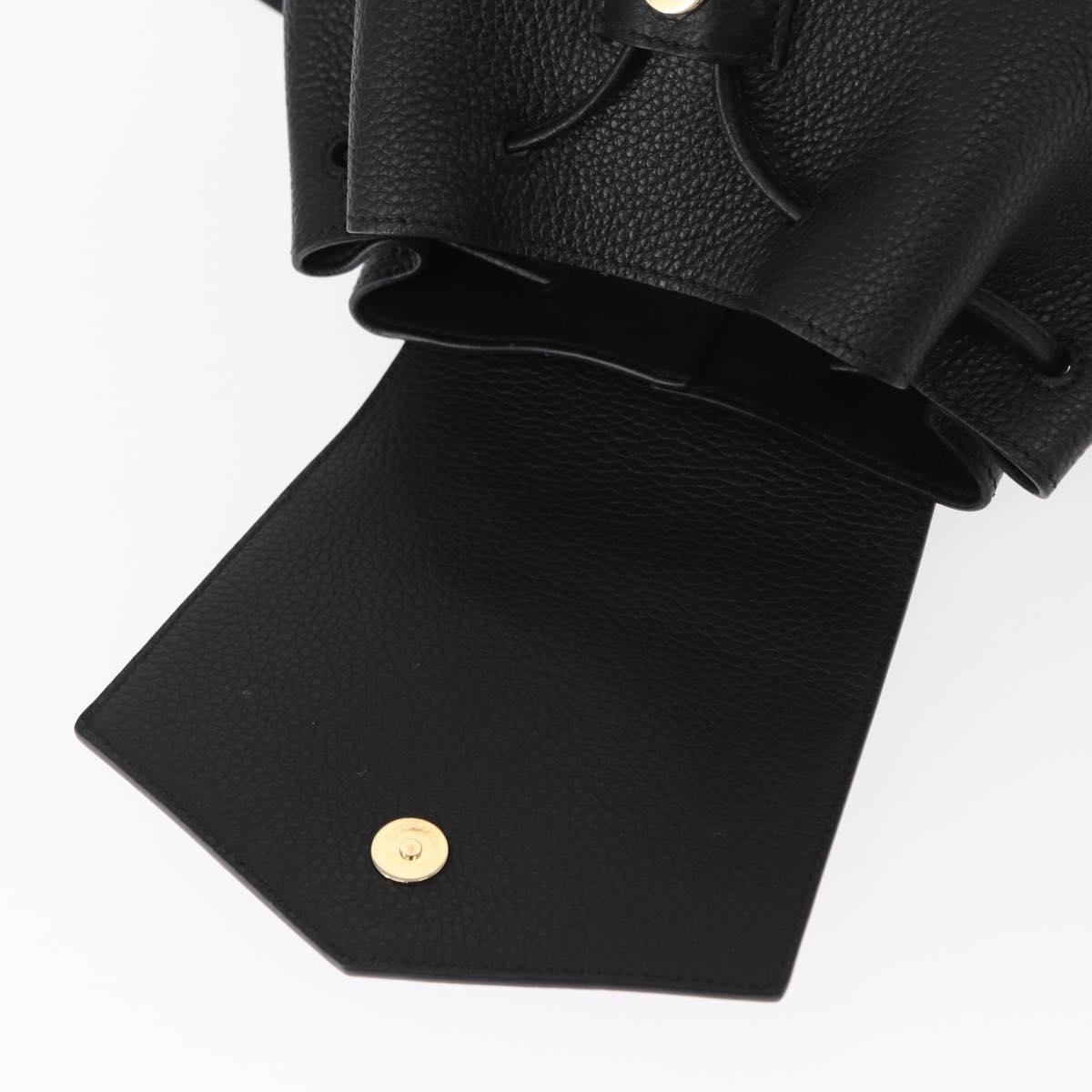 Salvatore Ferragamo Gancini Backpack Leather Black Gold Auth 154075SM