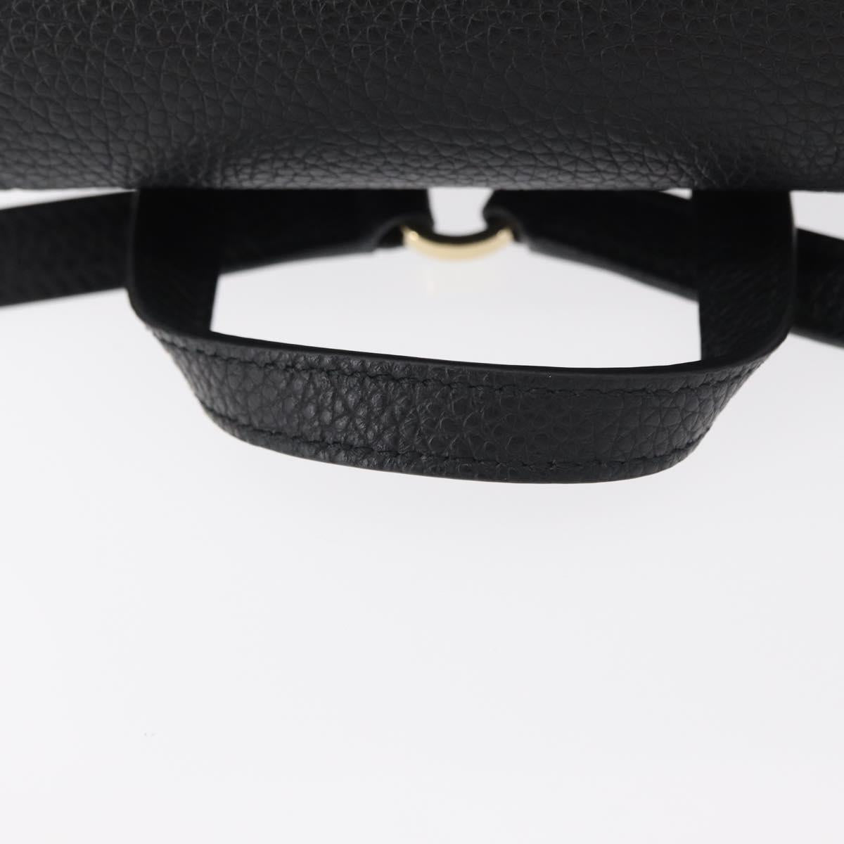 Salvatore Ferragamo Gancini Backpack Leather Black Gold Auth 154075SM