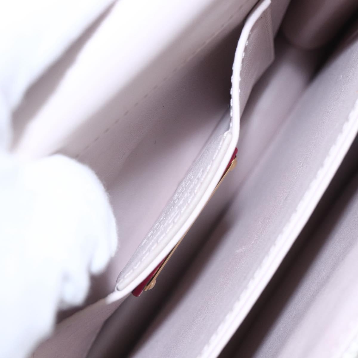 Salvatore Ferragamo Chain Gancini Bag Canvas Multicolor Gold Auth 154076SAM