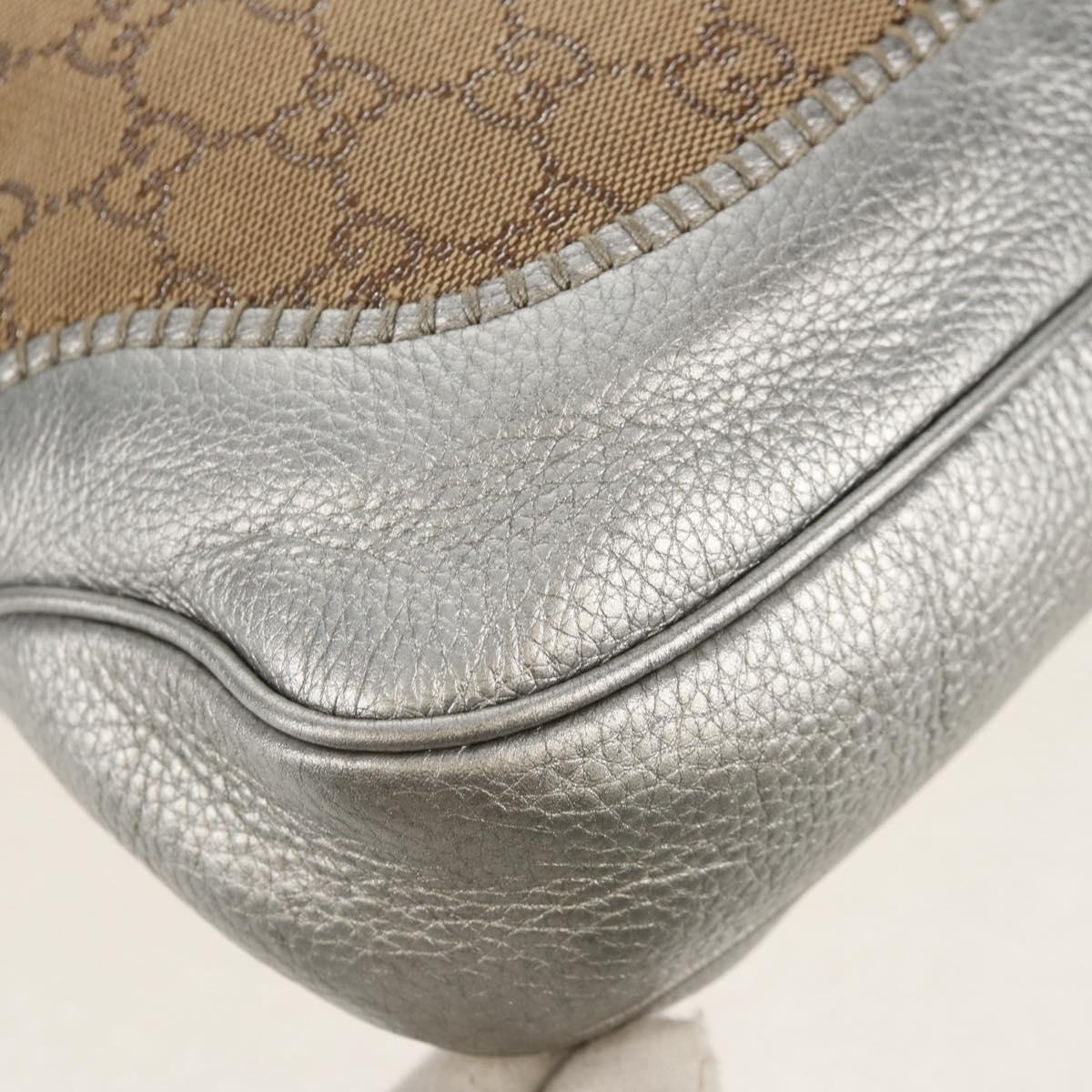 GUCCI GG Canvas New Jackie Shoulder Bag 2way Beige Gold 246907 Auth 154082V