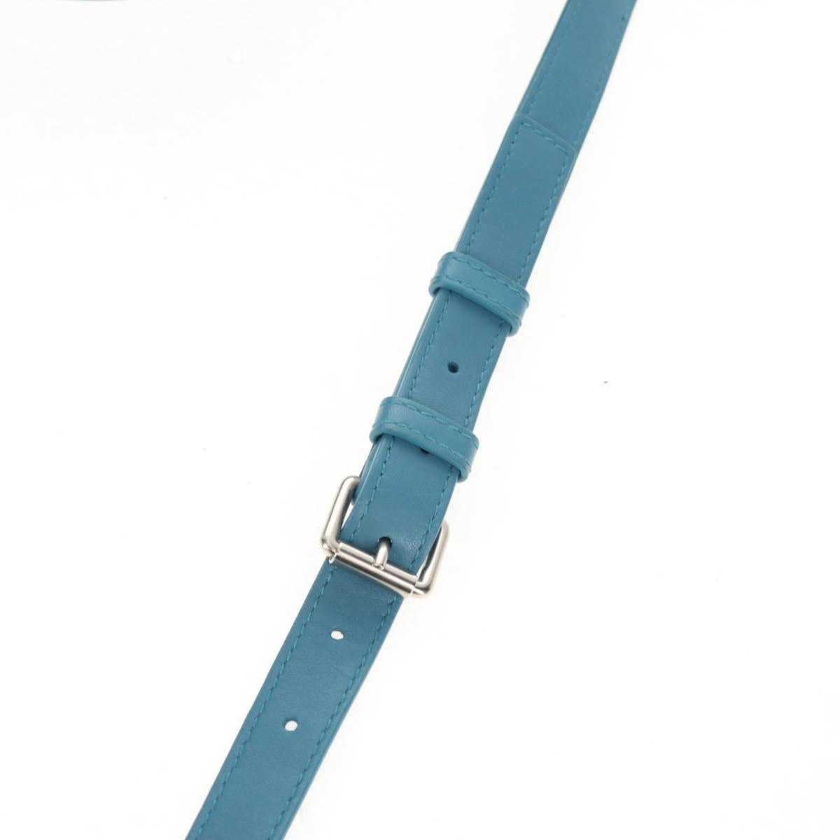 BALENCIAGA Triangle Duffel M Bag Leather 2way Light Blue 476974 Auth 154084V