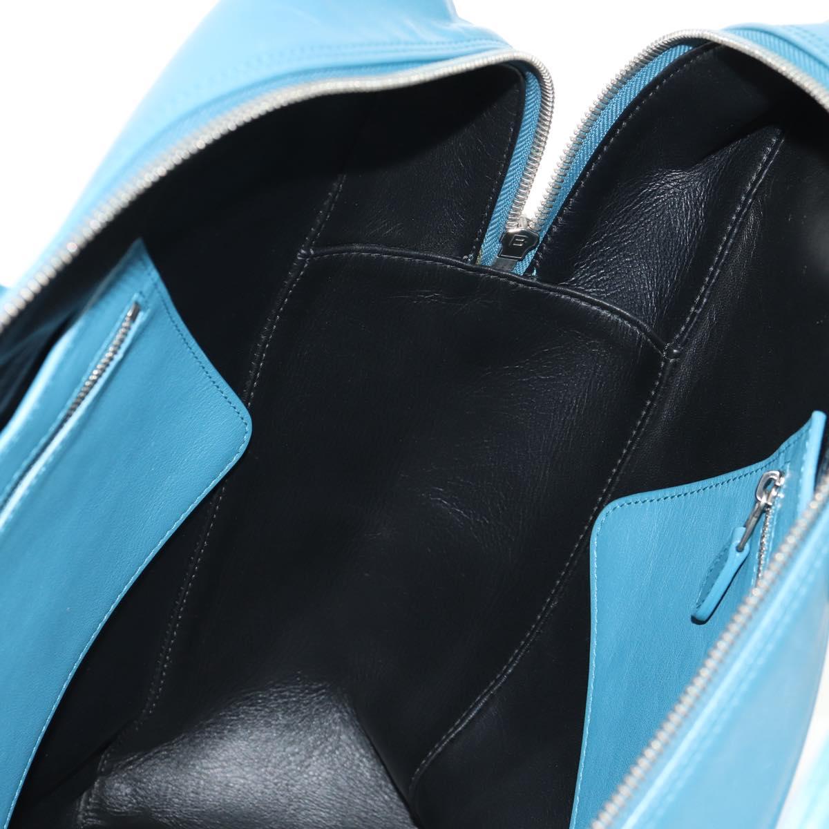 BALENCIAGA Triangle Duffel M Bag Leather 2way Light Blue 476974 Auth 154084V