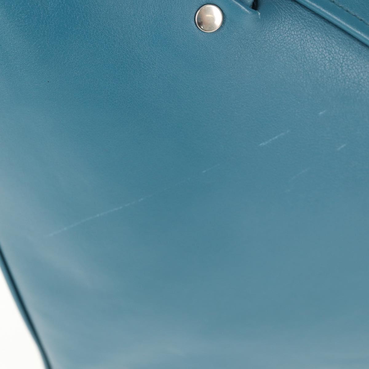 BALENCIAGA Triangle Duffel M Bag Leather 2way Light Blue 476974 Auth 154084V