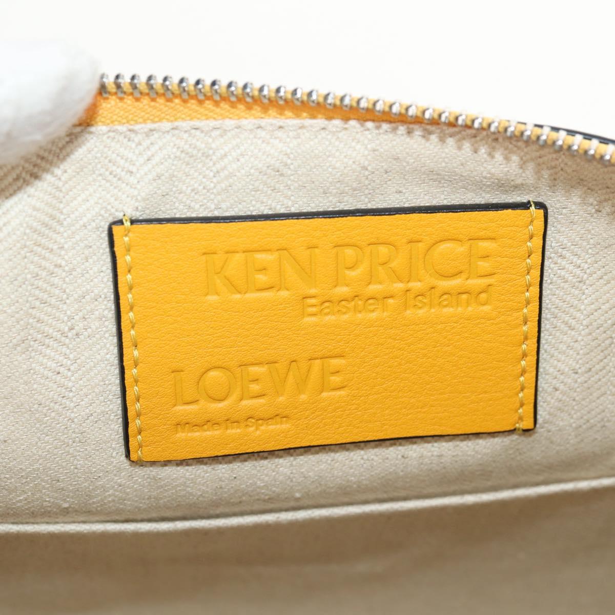 LOEWE Anagram Clutch Bag Leather Light Blue Silver Auth 154086M