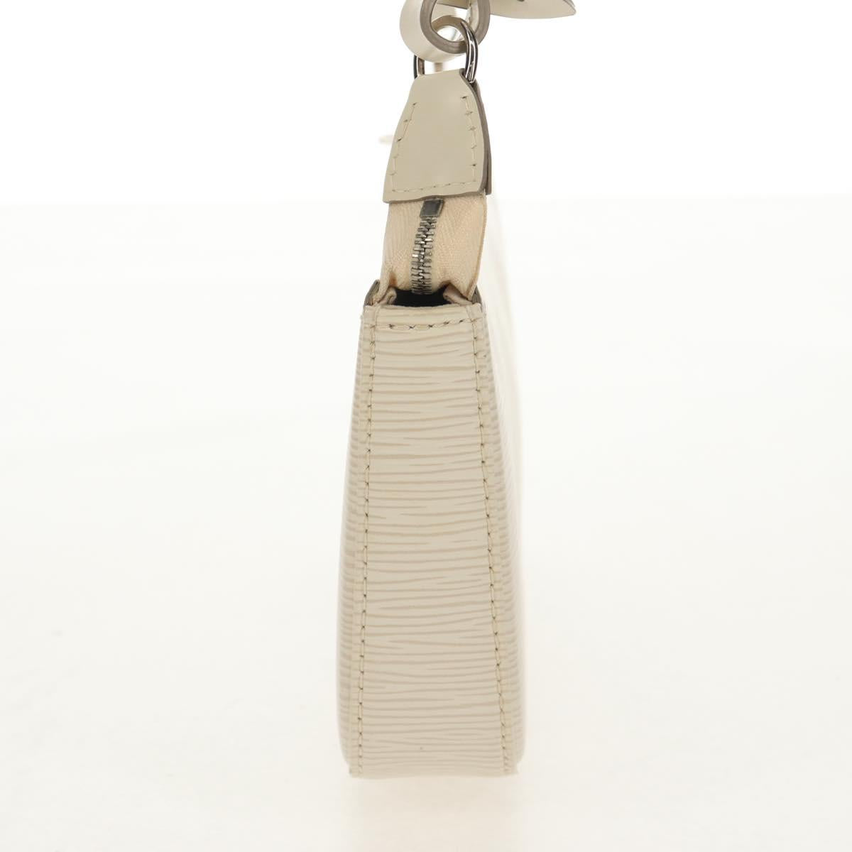 LOUIS VUITTON Epi Pochette Accessoires Pouch White M4077J LV Auth 154090V