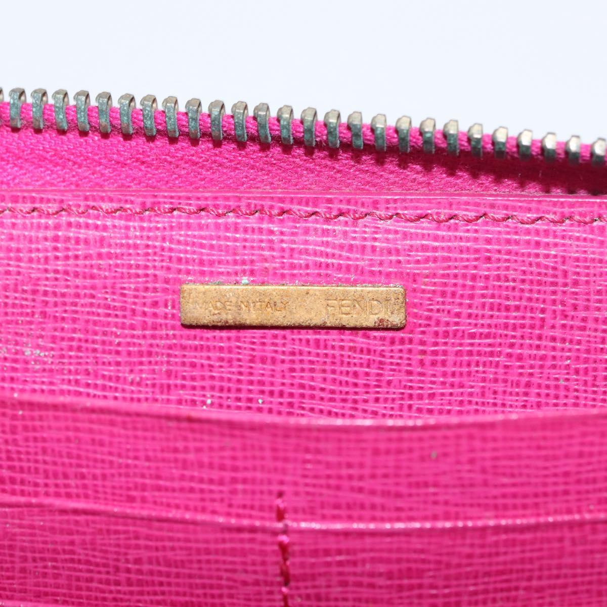 FENDI Zucca Canvas Long Wallet Black Brown Auth 154103