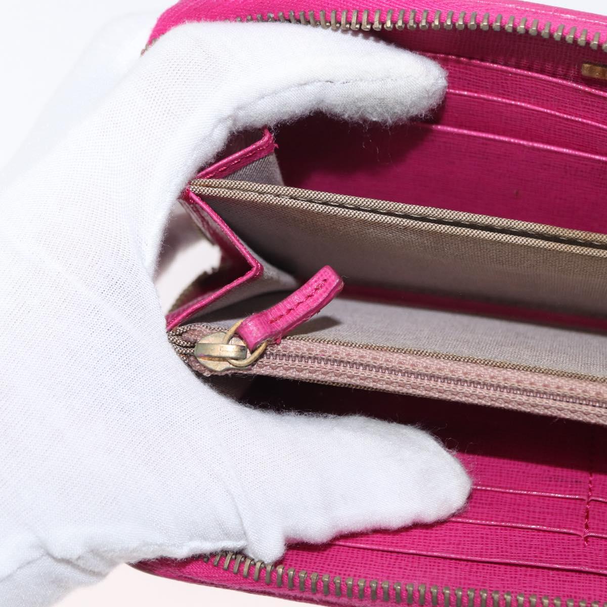 FENDI Zucca Canvas Long Wallet Black Brown Auth 154103