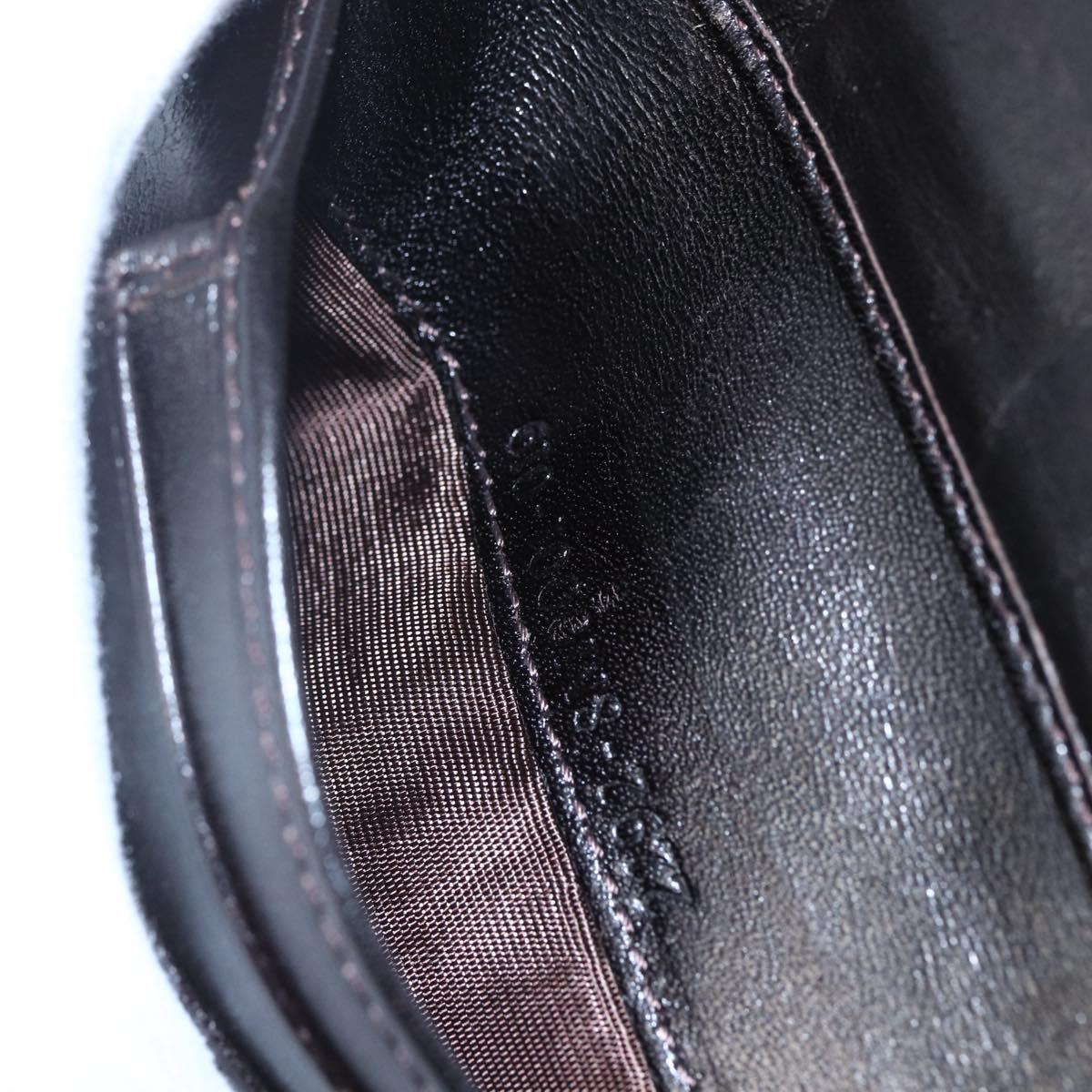 FENDI Zucca Canvas Wallet Black Brown Auth 154104A