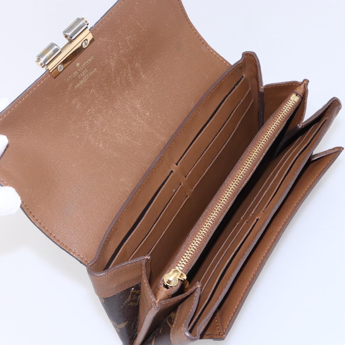 LOUIS VUITTON Monogram Portefeuille Elysee Long Wallet Camel M60361 Auth 154105