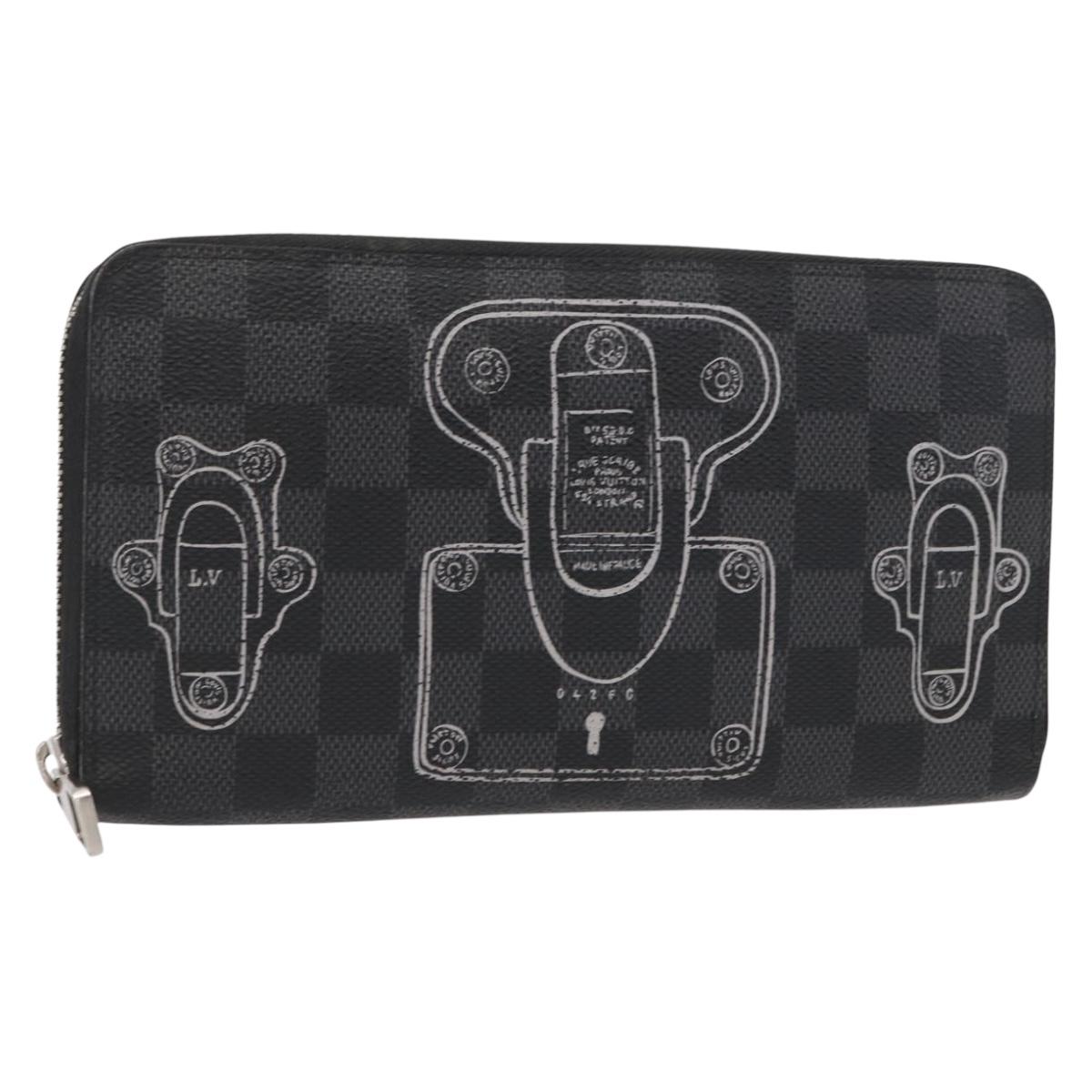 LOUIS VUITTON Damier Graphite Zippy Organizer Trunk & Lock N63182 Auth 154106