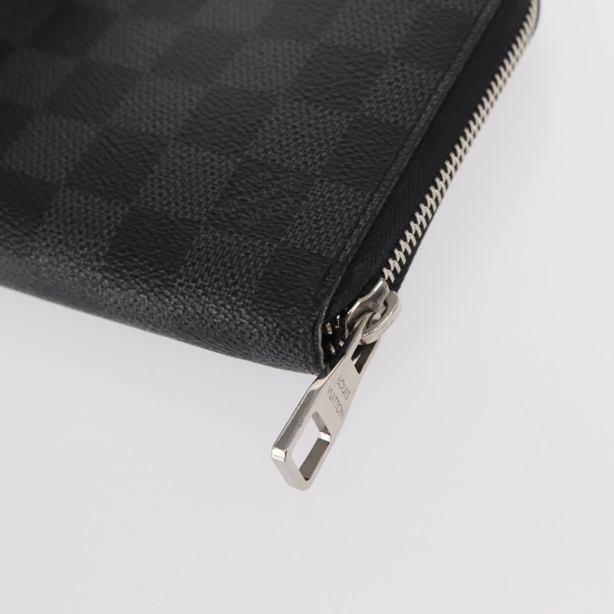 LOUIS VUITTON Damier Graphite Zippy Organizer Trunk & Lock N63182 Auth 154106