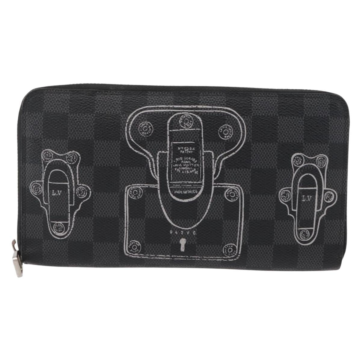 LOUIS VUITTON Damier Graphite Zippy Organizer Trunk & Lock N63182 Auth 154106